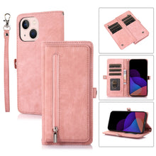 Load image into Gallery viewer, Zipper Card Slot Buckle Wallet Leather Phone Case, For iPhone 14 Pro Max, For iPhone 14 Pro, For iPhone 14 Plus, For iPhone 14