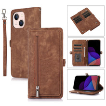 Load image into Gallery viewer, Zipper Card Slot Buckle Wallet Leather Phone Case, For iPhone 14 Pro Max, For iPhone 14 Pro, For iPhone 14 Plus, For iPhone 14