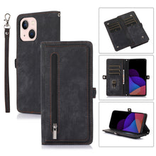 Load image into Gallery viewer, Zipper Card Slot Buckle Wallet Leather Phone Case, For iPhone 14 Pro Max, For iPhone 14 Pro, For iPhone 14 Plus, For iPhone 14
