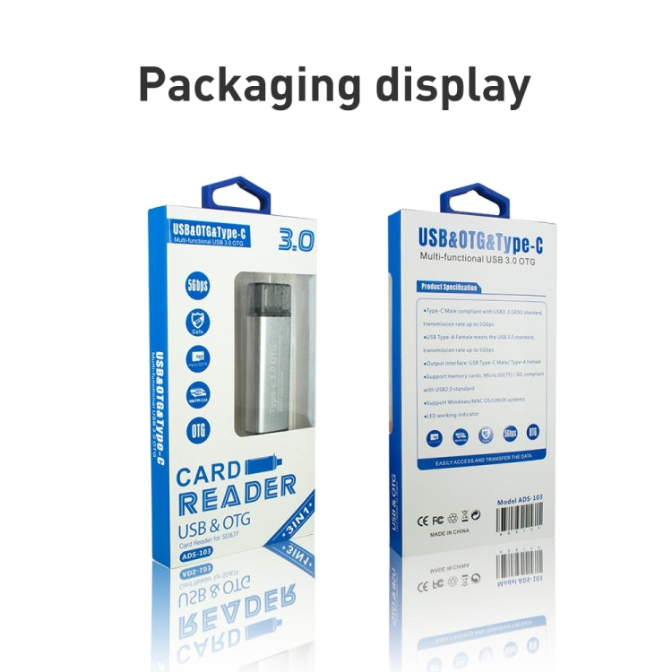 ADS-103 USB 3.0 Female Multifunctional OTG Card Reader, ADS-103
