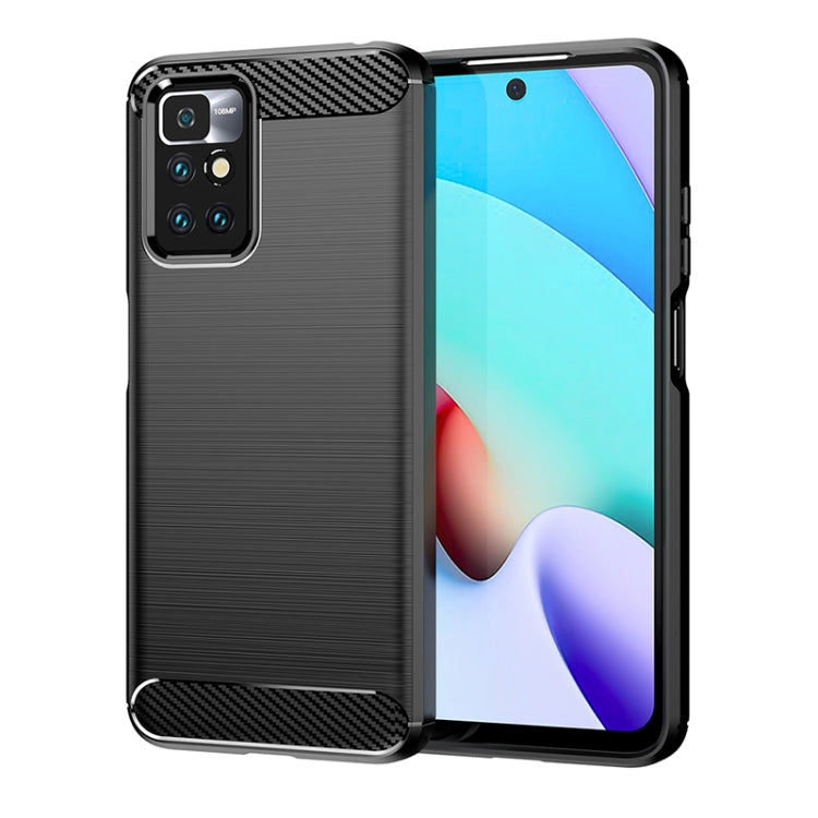 Brushed Texture Carbon Fiber TPU Case, For Xiaomi Redmi 10 / 10 Prime