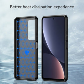 Brushed Texture Carbon Fiber TPU Case, For Xiaomi Redmi K40S