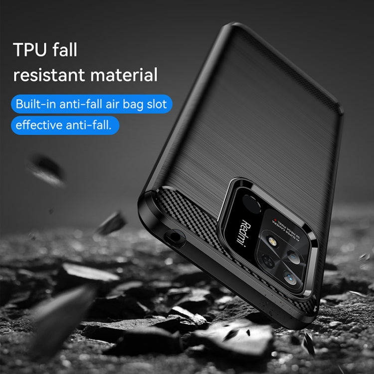 Brushed Texture Carbon Fiber TPU Case, For Xiaomi Redmi 10C