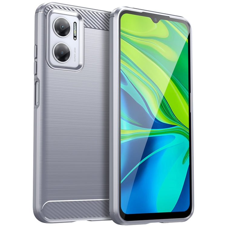 Brushed Texture Carbon Fiber TPU Case, For Xiaomi Redmi 10 Prime+ 5G