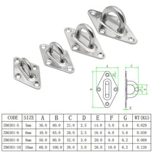 Load image into Gallery viewer, Ship Diamond Door Hinges Buckle, 5 PCS 5mm 304 Stainless Steel, 5 PCS 5mm 316 Stainless Steel, 5 PCS 6mm 304 Stainless Steel, 5 PCS 6mm 316 Stainless Steel, 3 PCS 8mm 304 Stainless Steel, 3 PCS 8mm 316 Stainless Steel, 2 PCS 10mm 304 Stainless Steel   ...