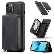 Load image into Gallery viewer, JEEHOOD Magnetic Zipper Wallet Leather Phone Case, For iPhone 14, For iPhone 14 Plus, For iPhone 14 Pro, For iPhone 14 Pro Max