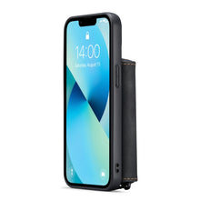 Load image into Gallery viewer, JEEHOOD Magnetic Zipper Wallet Leather Phone Case, For iPhone 14, For iPhone 14 Plus, For iPhone 14 Pro, For iPhone 14 Pro Max