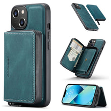 Load image into Gallery viewer, JEEHOOD Magnetic Zipper Wallet Leather Phone Case, For iPhone 14, For iPhone 14 Plus, For iPhone 14 Pro, For iPhone 14 Pro Max