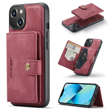 Load image into Gallery viewer, JEEHOOD Retro Magnetic Detachable Leather Phone Case, For iPhone 14, For iPhone 14 Plus, For iPhone 14 Pro, For iPhone 14 Pro Max