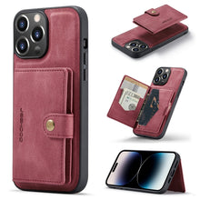 Load image into Gallery viewer, JEEHOOD Retro Magnetic Detachable Leather Phone Case, For iPhone 14, For iPhone 14 Plus, For iPhone 14 Pro, For iPhone 14 Pro Max