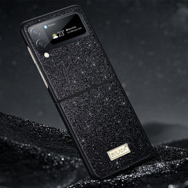 SULADA Shockproof TPU + Handmade Leather Phone Case, For Samsung Galaxy Z Flip4, For Samsung Galaxy Z Flip5