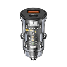 Load image into Gallery viewer, USAMS US-CC164 C32 30W Transparent Dual Port Mini Car Charger, C32