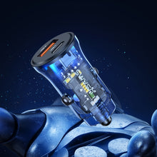 Load image into Gallery viewer, USAMS US-CC164 C32 30W Transparent Dual Port Mini Car Charger, C32