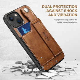 Suteni 215 Wrist Strap PU Phone Case, For iPhone 13, For iPhone 13 Pro, For iPhone 13 Pro Max, For iPhone 12, For iPhone 12 Pro, For iPhone 12 Pro Max