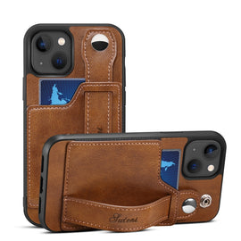 Suteni 215 Wrist Strap PU Phone Case, For iPhone 13, For iPhone 13 Pro, For iPhone 13 Pro Max, For iPhone 12, For iPhone 12 Pro, For iPhone 12 Pro Max
