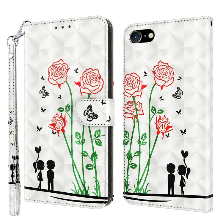 3D Painted Leather Phone Case, For iPhone SE 2022 / SE 2020 / 8 / 7, For iPhone XR, For iPhone 8 Plus / 7 Plus