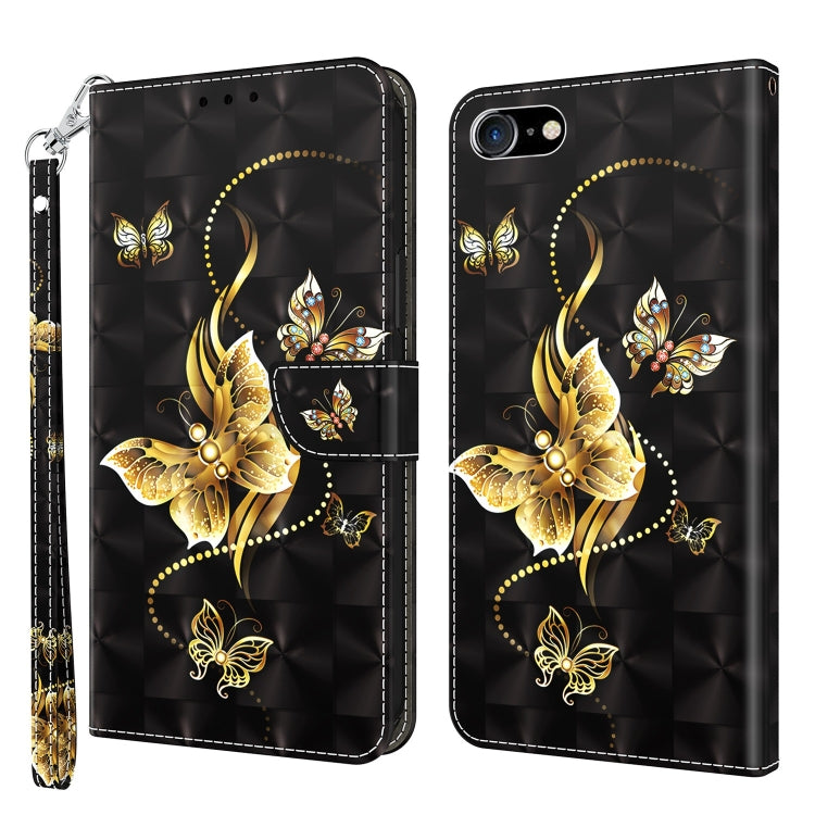 3D Painted Leather Phone Case, For iPhone SE 2022 / SE 2020 / 8 / 7, For iPhone XR, For iPhone 8 Plus / 7 Plus