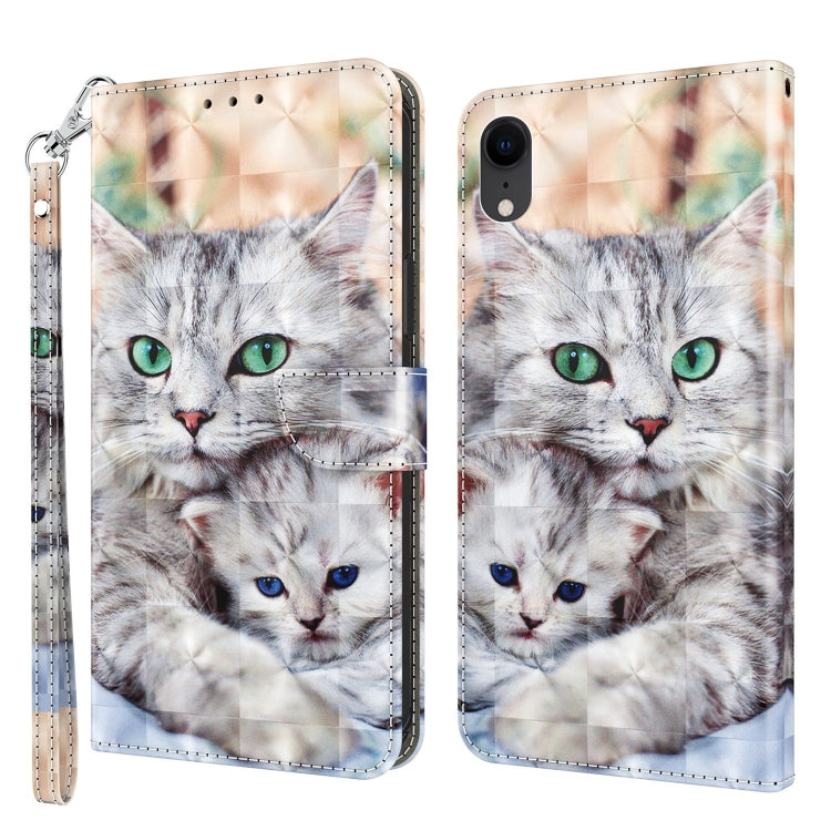 3D Painted Leather Phone Case, For iPhone SE 2022 / SE 2020 / 8 / 7, For iPhone XR, For iPhone 8 Plus / 7 Plus