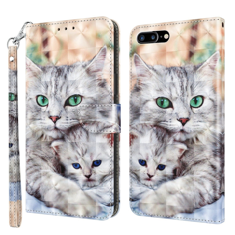 3D Painted Leather Phone Case, For iPhone SE 2022 / SE 2020 / 8 / 7, For iPhone XR, For iPhone 8 Plus / 7 Plus