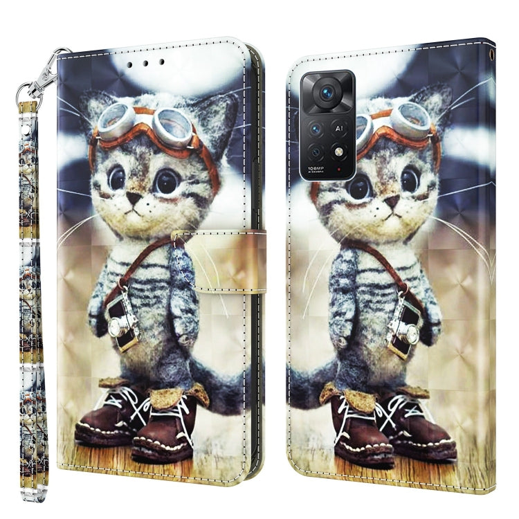 3D Painted Leather Phone Case, For Xiaomi Redmi Note 11 Pro 5G / 4G Global