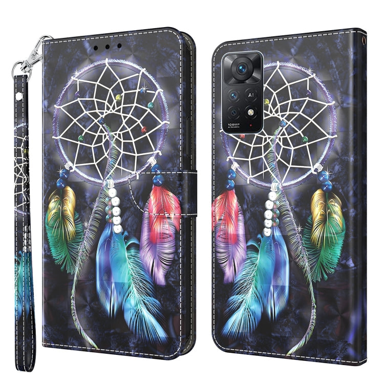 3D Painted Leather Phone Case, For Xiaomi Redmi Note 11 Pro 5G / 4G Global