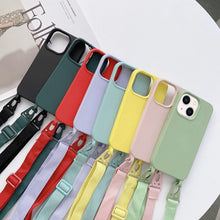Load image into Gallery viewer, Elastic Silicone Lanyard Case, For iPhone 14 Plus