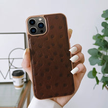 Load image into Gallery viewer, Genuine Leather Ostrich Texture Nano Case, For iPhone 13 Pro, For iPhone 13 Pro Max, For iPhone 13, For iPhone 14 Plus, For iPhone 14 Pro Max, For iPhone 14 Pro, For iPhone 14