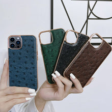 Load image into Gallery viewer, Genuine Leather Ostrich Texture Nano Case, For iPhone 13 Pro, For iPhone 13 Pro Max, For iPhone 13, For iPhone 14 Plus, For iPhone 14 Pro Max, For iPhone 14 Pro, For iPhone 14