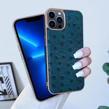 Load image into Gallery viewer, Genuine Leather Ostrich Texture Nano Case, For iPhone 13 Pro, For iPhone 13 Pro Max, For iPhone 13, For iPhone 14 Plus, For iPhone 14 Pro Max, For iPhone 14 Pro, For iPhone 14