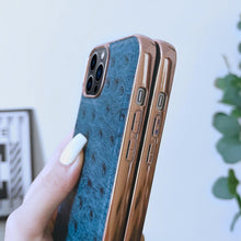 Load image into Gallery viewer, Genuine Leather Ostrich Texture Nano Case, For iPhone 13 Pro, For iPhone 13 Pro Max, For iPhone 13, For iPhone 14 Plus, For iPhone 14 Pro Max, For iPhone 14 Pro, For iPhone 14