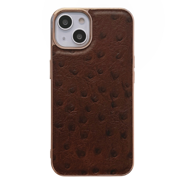 Genuine Leather Ostrich Texture Nano Case, For iPhone 13 Pro, For iPhone 13 Pro Max, For iPhone 13, For iPhone 14 Plus, For iPhone 14 Pro Max, For iPhone 14 Pro, For iPhone 14