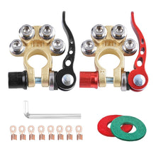 Load image into Gallery viewer, 1 Pair Car Battery Terminals Quick Disconnect Cables Connectors, with L Wrench + 40A Terminal + Insulation Pad, with L Wrench + 40A Terminal + Insulation Pad