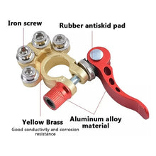 Load image into Gallery viewer, 1 Pair Car Battery Terminals Quick Disconnect Cables Connectors, with L Wrench + 40A Terminal + Insulation Pad, with L Wrench + 40A Terminal + Insulation Pad