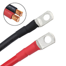 Load image into Gallery viewer, Car 50cm Red + Black Pure Copper Battery Inverter Cable, 10AWG 6-5, 8AWG 10-6, 6AWG 25-8, 6AWG 25-10