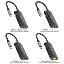 Load image into Gallery viewer, + Type-C + USB Female to Type-C Multifunction Apapter, DC5521 / 5525, DC7406, DC7909, Square Port