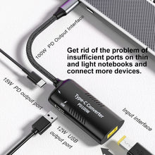 Load image into Gallery viewer, + Type-C + USB Female to Type-C Multifunction Apapter, DC5521 / 5525, DC7406, DC7909, Square Port