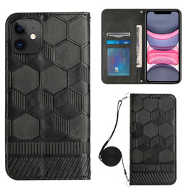 Crossbody Football Texture Magnetic PU Phone Case, For iPhone 11, For iPhone 11 Pro, For iPhone 11 Pro Max, For iPhone 12, For iPhone 12 Mini, For iPhone 12 Pro, For iPhone 12 Pro Max, For iPhone 13