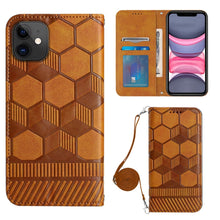 Load image into Gallery viewer, Crossbody Football Texture Magnetic PU Phone Case, For iPhone 11, For iPhone 11 Pro, For iPhone 11 Pro Max, For iPhone 12, For iPhone 12 Mini, For iPhone 12 Pro, For iPhone 12 Pro Max, For iPhone 13