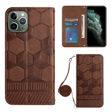 Load image into Gallery viewer, Crossbody Football Texture Magnetic PU Phone Case, For iPhone 11, For iPhone 11 Pro, For iPhone 11 Pro Max, For iPhone 12, For iPhone 12 Mini, For iPhone 12 Pro, For iPhone 12 Pro Max, For iPhone 13