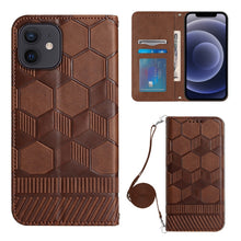 Load image into Gallery viewer, Crossbody Football Texture Magnetic PU Phone Case, For iPhone 11, For iPhone 11 Pro, For iPhone 11 Pro Max, For iPhone 12, For iPhone 12 Mini, For iPhone 12 Pro, For iPhone 12 Pro Max, For iPhone 13