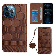 Load image into Gallery viewer, Crossbody Football Texture Magnetic PU Phone Case, For iPhone 11, For iPhone 11 Pro, For iPhone 11 Pro Max, For iPhone 12, For iPhone 12 Mini, For iPhone 12 Pro, For iPhone 12 Pro Max, For iPhone 13