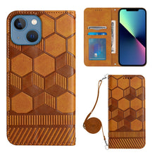 Load image into Gallery viewer, Crossbody Football Texture Magnetic PU Phone Case, For iPhone 13 Mini, For iPhone 13 Pro, For iPhone 13 Pro Max, For iPhone 14, For iPhone 14 Plus, For iPhone 14 Pro, For iPhone 14 Pro Max, For iPhone SE 2022/SE 2020/8/7