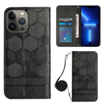 Load image into Gallery viewer, Crossbody Football Texture Magnetic PU Phone Case, For iPhone 13 Mini, For iPhone 13 Pro, For iPhone 13 Pro Max, For iPhone 14, For iPhone 14 Plus, For iPhone 14 Pro, For iPhone 14 Pro Max, For iPhone SE 2022/SE 2020/8/7