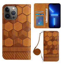 Load image into Gallery viewer, Crossbody Football Texture Magnetic PU Phone Case, For iPhone 13 Mini, For iPhone 13 Pro, For iPhone 13 Pro Max, For iPhone 14, For iPhone 14 Plus, For iPhone 14 Pro, For iPhone 14 Pro Max, For iPhone SE 2022/SE 2020/8/7