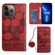 Load image into Gallery viewer, Crossbody Football Texture Magnetic PU Phone Case, For iPhone 13 Mini, For iPhone 13 Pro, For iPhone 13 Pro Max, For iPhone 14, For iPhone 14 Plus, For iPhone 14 Pro, For iPhone 14 Pro Max, For iPhone SE 2022/SE 2020/8/7