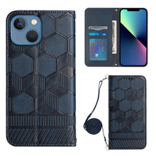 Load image into Gallery viewer, Crossbody Football Texture Magnetic PU Phone Case, For iPhone 13 Mini, For iPhone 13 Pro, For iPhone 13 Pro Max, For iPhone 14, For iPhone 14 Plus, For iPhone 14 Pro, For iPhone 14 Pro Max, For iPhone SE 2022/SE 2020/8/7