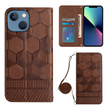 Load image into Gallery viewer, Crossbody Football Texture Magnetic PU Phone Case, For iPhone 13 Mini, For iPhone 13 Pro, For iPhone 13 Pro Max, For iPhone 14, For iPhone 14 Plus, For iPhone 14 Pro, For iPhone 14 Pro Max, For iPhone SE 2022/SE 2020/8/7