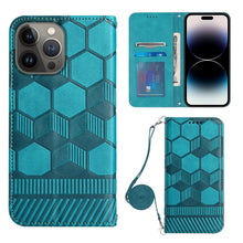 Load image into Gallery viewer, Crossbody Football Texture Magnetic PU Phone Case, For iPhone 13 Mini, For iPhone 13 Pro, For iPhone 13 Pro Max, For iPhone 14, For iPhone 14 Plus, For iPhone 14 Pro, For iPhone 14 Pro Max, For iPhone SE 2022/SE 2020/8/7