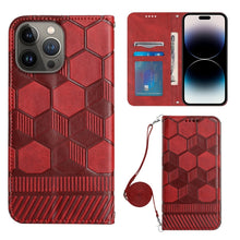 Load image into Gallery viewer, Crossbody Football Texture Magnetic PU Phone Case, For iPhone 13 Mini, For iPhone 13 Pro, For iPhone 13 Pro Max, For iPhone 14, For iPhone 14 Plus, For iPhone 14 Pro, For iPhone 14 Pro Max, For iPhone SE 2022/SE 2020/8/7