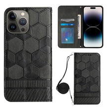 Load image into Gallery viewer, Crossbody Football Texture Magnetic PU Phone Case, For iPhone 13 Mini, For iPhone 13 Pro, For iPhone 13 Pro Max, For iPhone 14, For iPhone 14 Plus, For iPhone 14 Pro, For iPhone 14 Pro Max, For iPhone SE 2022/SE 2020/8/7